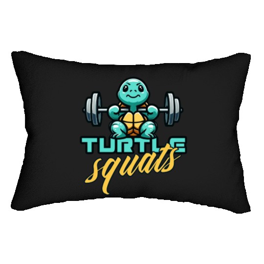 Turtle squats funny gym animals Lumbar Pillows