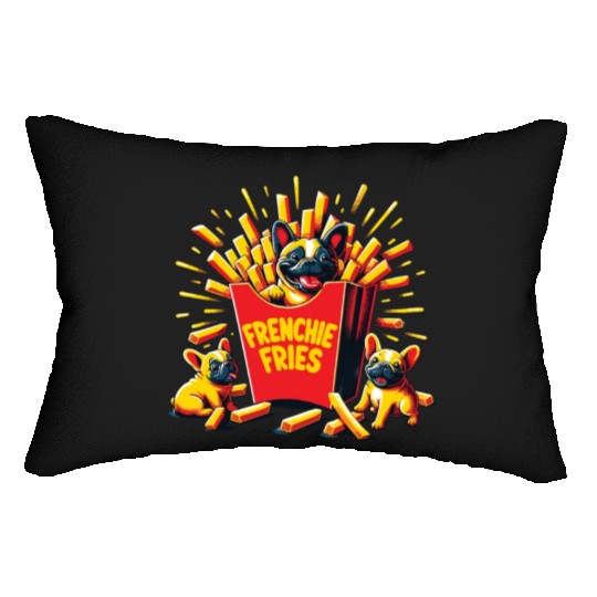 Frenchie Fries - Cute French Bulldog Fries Lumbar Pillows