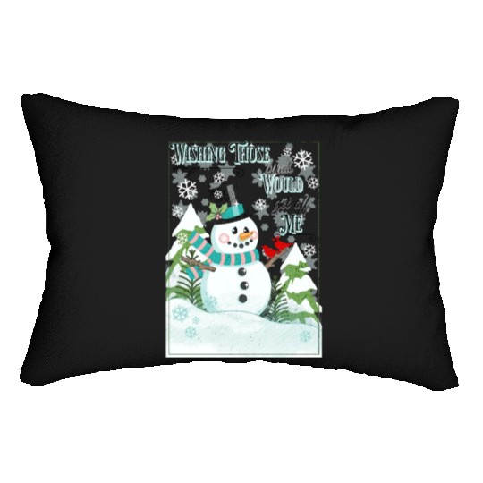 Funny Cranky Snowman Lumbar Pillows