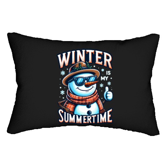 Snowman Rocking Sunglasses Lumbar Pillows