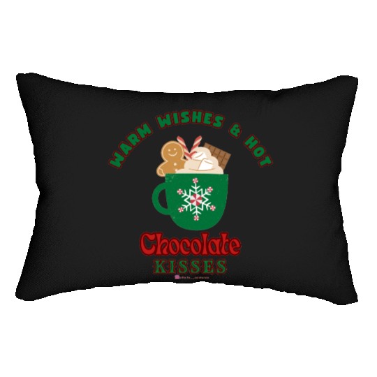 Warm Wishes & Hot Chocolate Kisses Greetings Lumbar Pillows