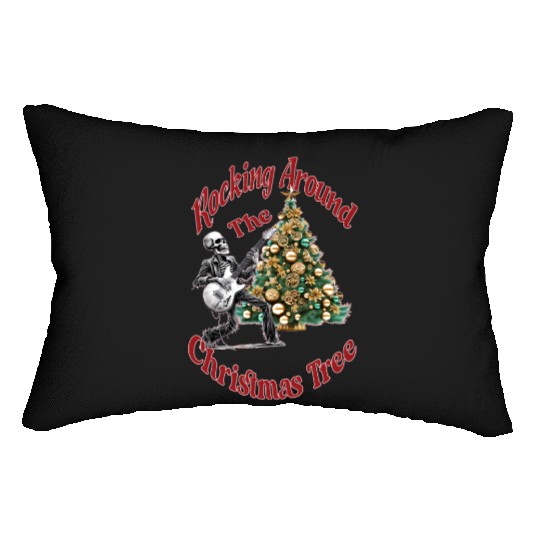 Rocking Around the Christmas Tree Skeleton Lumbar Pillows,