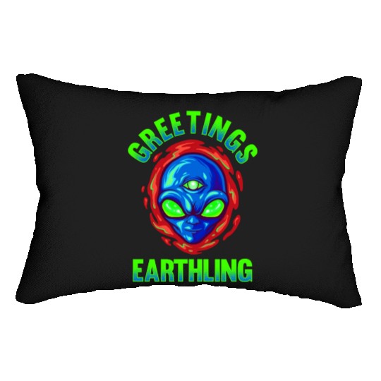 Alien, Aliens, UFO, UAP, Space Unknown Flight Lumbar Pillows