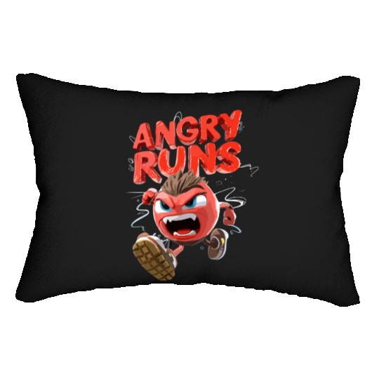 angry runs American football Lumbar Pillows