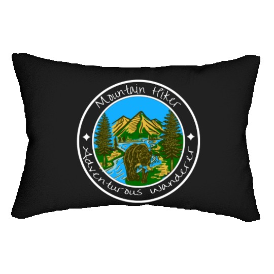 Mountain Hiker Bear Wilderness Lumbar Pillows