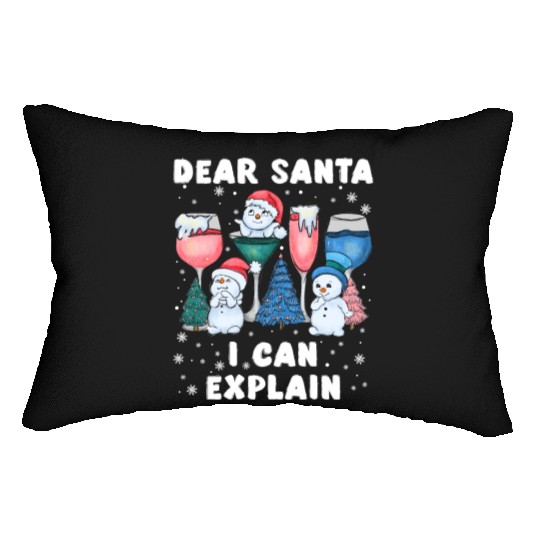 Schneemann Dear Santa I can Explain Funny Lumbar Pillows