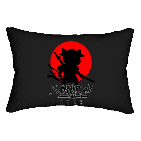 Samurai Cat Lumbar Pillows