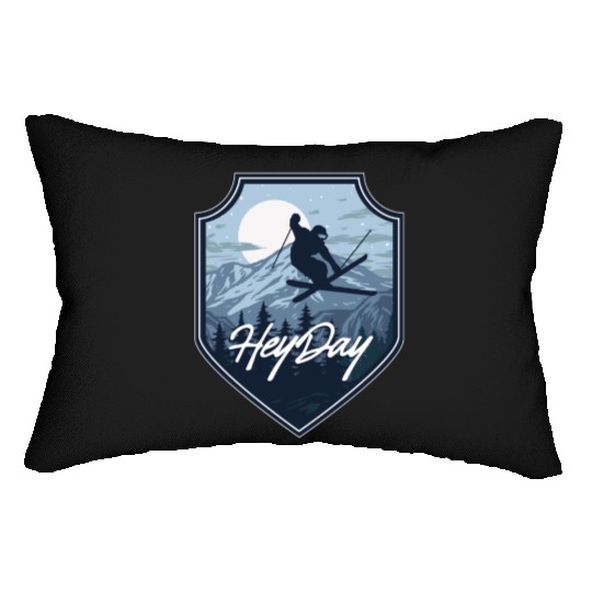 Skiing Free Style logo. By "Hey Day" Lumbar Pillows