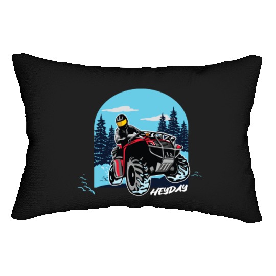 ATV/Quad "Winter Riding" style logo. By "Hey Day" Lumbar Pillows