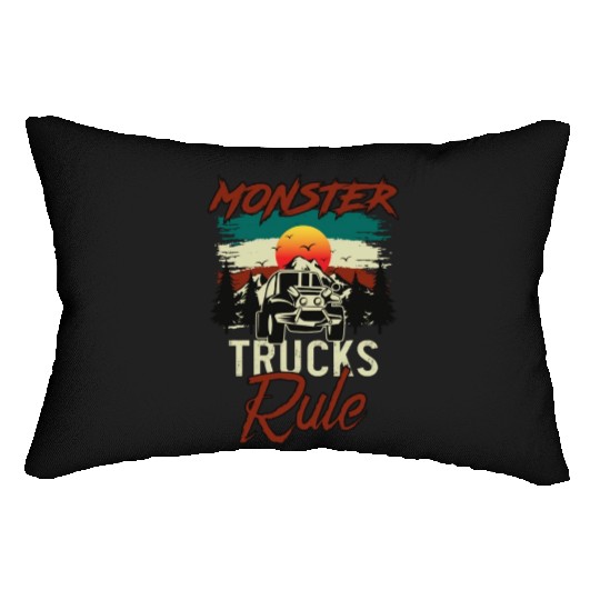Monster Trucks And Mountain Adventures Lumbar Pillows