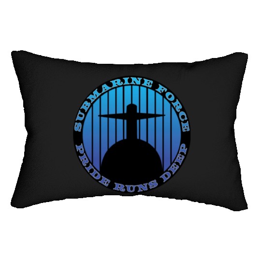 Submarine Force Pride Runs Deep Ocean Blue Lumbar Pillows