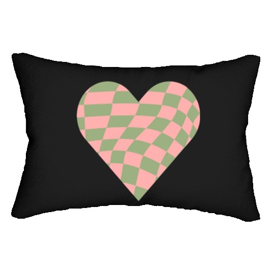 Checkered Heart Lumbar Pillows