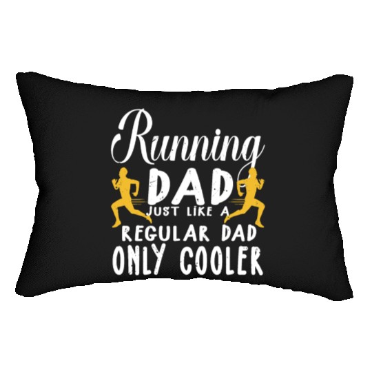 Funny Running For Men Dad Marathon Runner Coach Ma Lumbar Pillows