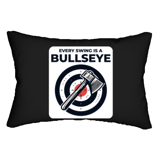 Axe Throwing Axe Thrower Lumberjack Funny Bullseye Lumbar Pillows
