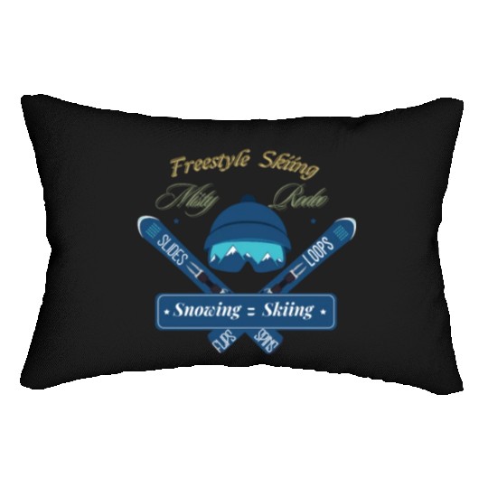 freestyle skiing, redeo, misty Lumbar Pillows