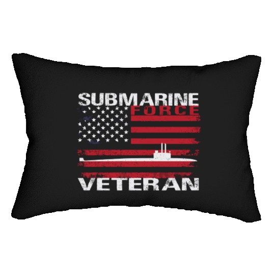 Submarine Force Veteran Usa Flag White Stars Lumbar Pillows