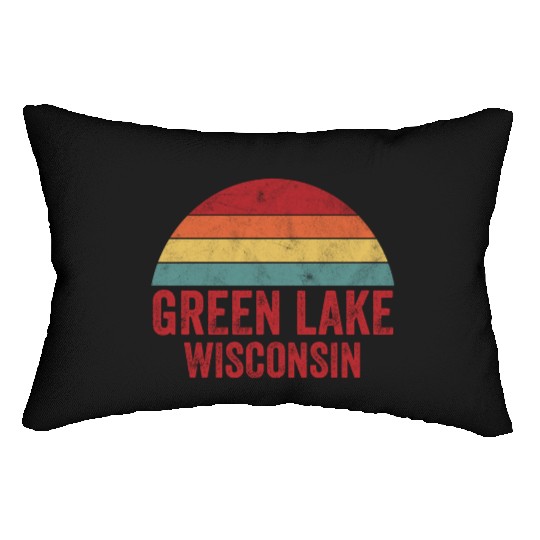 Vintage Green Lake Wisconsin Lumbar Pillows