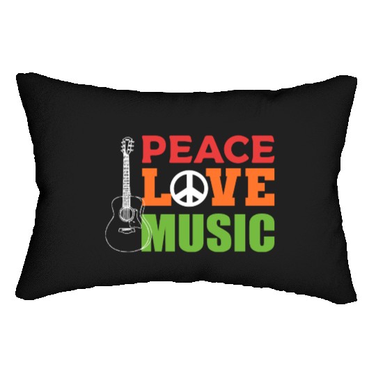Peace Love Music Composer Gift Lumbar Pillows