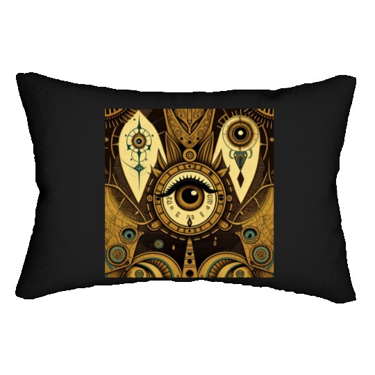 Abstract New Age 1920s Steampunk Design Lumbar Pillows