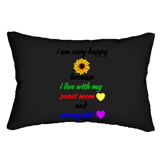 Newborn Baby Boy Girl Gift - Family Happy Mom Dad Lumbar Pillows