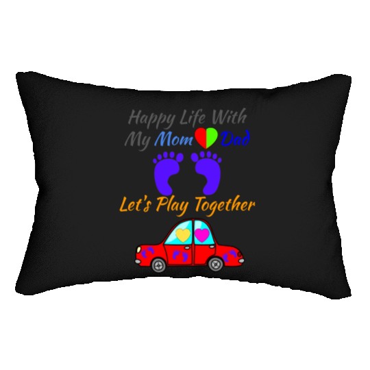 Happy Life with my Mom Dad - Family Play Together Lumbar Pillows