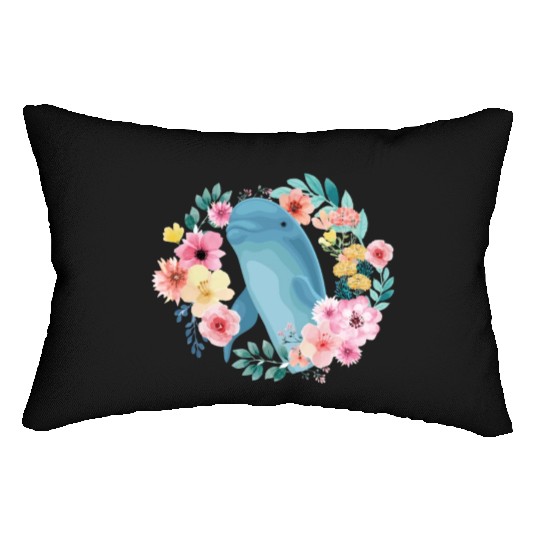 Dolphin Flower Floral Lumbar Pillows