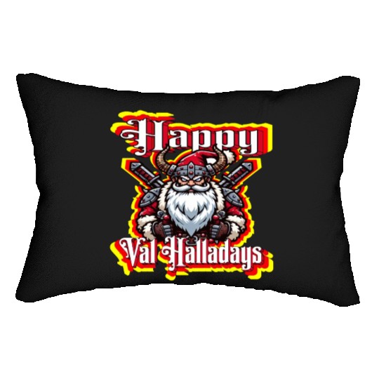 Viking Santa Happy Val Halladays Xmas Holidays Lumbar Pillows