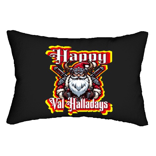 Viking Santa Happy Val Halladays Xmas Holidays Lumbar Pillows
