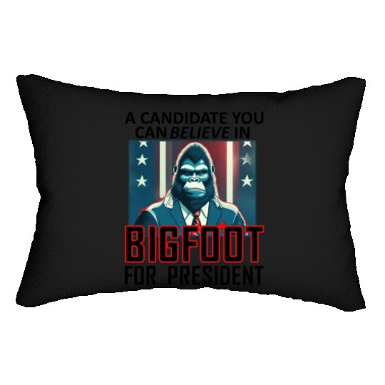 Bigfoot For President Lumbar Pillows