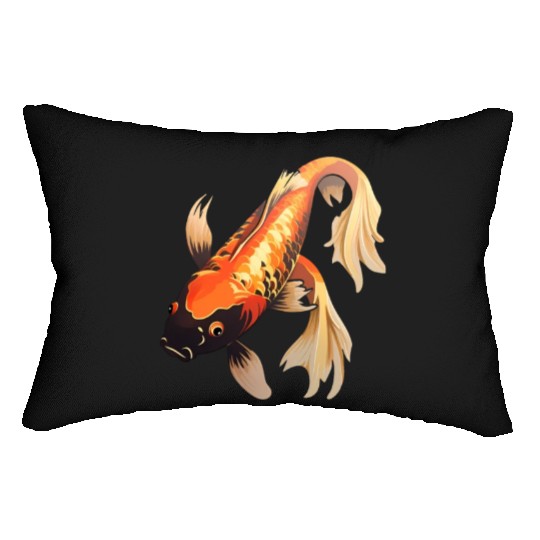 Koi Fish Japanese Carp Pond Lumbar Pillows