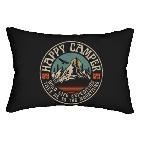 HAPPY CAMPER VINTAGE MOUNTAINS Lumbar Pillows