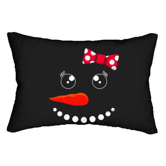 Snowman Wintertime Snow Woman Christmas Market Lumbar Pillows