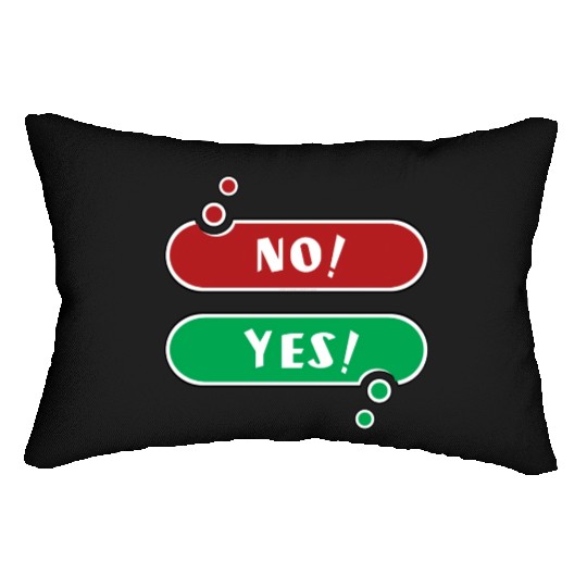 No Yes Red And Green Speech Bubble Lumbar Pillows
