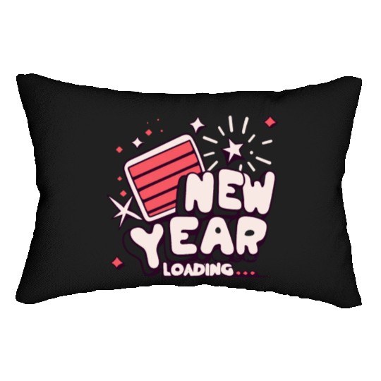 NYE New Year Loading Cheers To Festive New Year's Lumbar Pillows