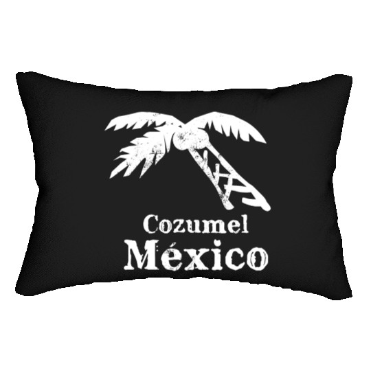 Cozumel Mexico Palm Tree Vacation Trip Beach Men Lumbar Pillows