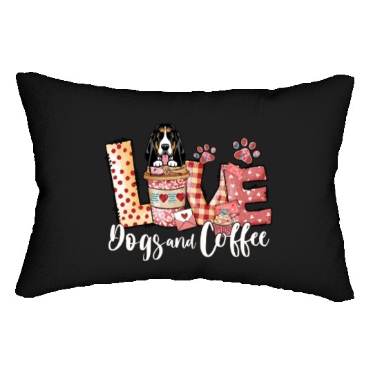 Basset Dog Coffee Lover Dog Mom Valentines Day Lumbar Pillows