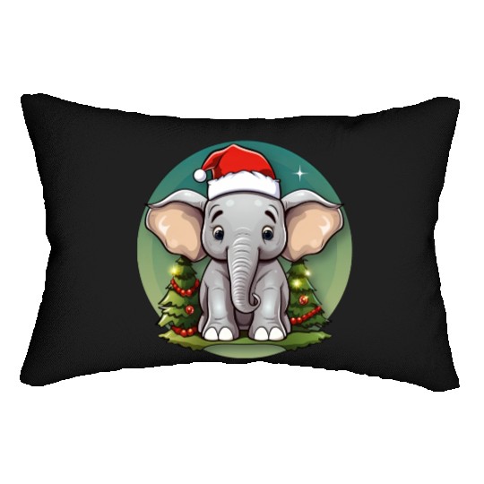 Elephant Christmas Lumbar Pillows