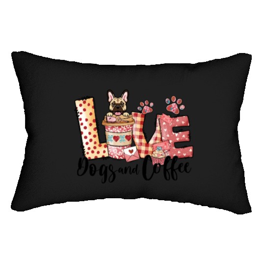 Frenchie Dog Coffee Lover Dog Mom Valentines Day Lumbar Pillows