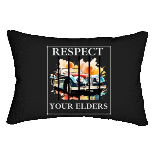 Respect Your Elders vintage Old Classic Muscle Car Lumbar Pillows