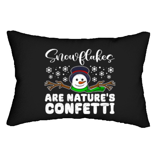 Snowman Snowflakes are Natures Confetti Lumbar Pillows