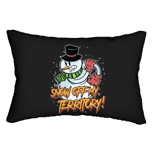Snow Off my Territory! Snowman Angry Snow Lumbar Pillows