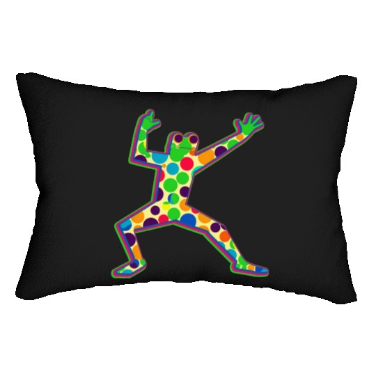 Colorful Frog Dancing Lumbar Pillows