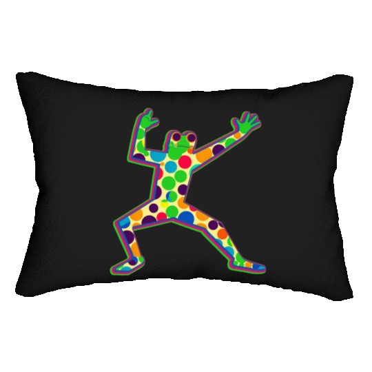 Colorful Frog Dancing Lumbar Pillows