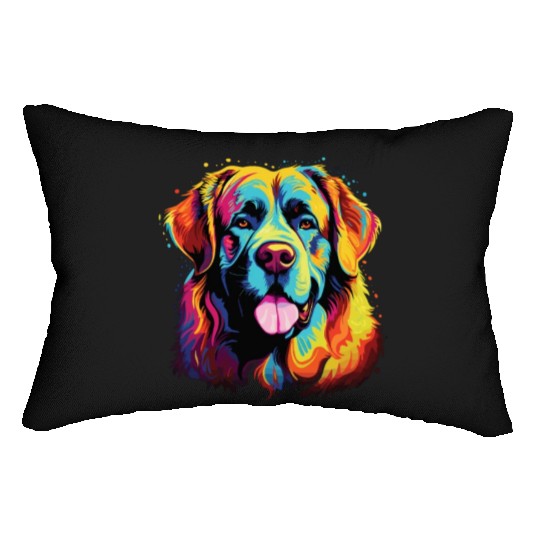 Watercolor Colorful Great Pyrenees Lumbar Pillows