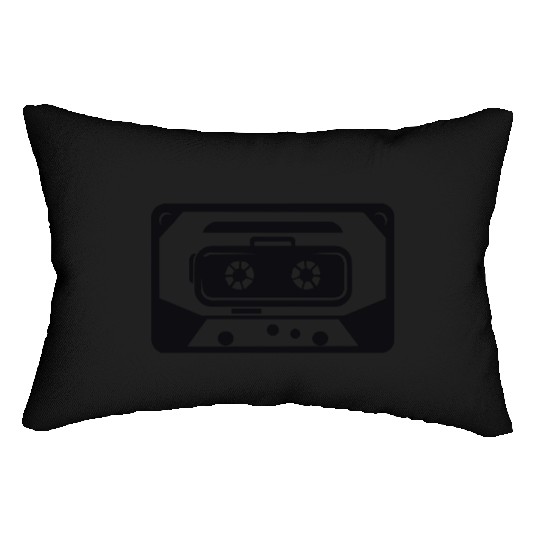 A vintage cassette tape Lumbar Pillows