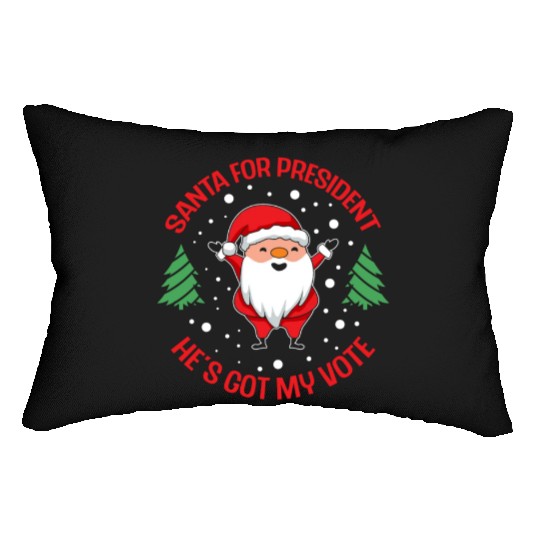 Santa For President Christmas Tree Voting Voter Lumbar Pillows