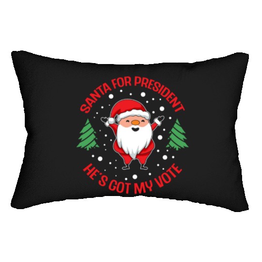 Santa For President Christmas Tree Voting Voter Lumbar Pillows