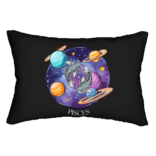 Pisces zodiac sign Lumbar Pillows