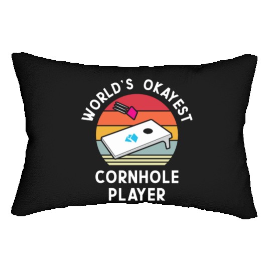 Okayest Cornhole Player Men Women Lumbar Pillows