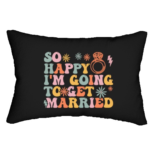 Bride Bridal Party Engagement Lumbar Pillows